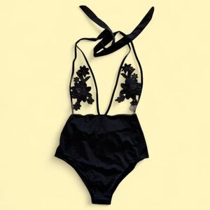 Black Floral Lace one piece